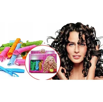 Vrták MAGICKE NATÁČKY PAPILOTY SPIRÁLY SADA 18 KUSŮ + HÁČEK PRO PROVLEČENÍ