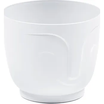 Květináč Plast Květináč bílý Lamela 18,5 cm x 18,5 x 16 cm