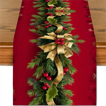 ubrus UBRUS BĚHOUN 180x33 CM HLADKÝ VÁNOČNÍ DEKORAČNÍ VÁNOČNÍ
