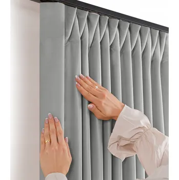 Obraz FILUMI Závěs samet VELUR Řasící páska SVĚTLE ŠEDÁ 200x250