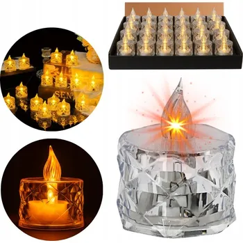 Svíčka LED SVÍČKA ČAJOVÁ SVÍČKA NA BATERIE 5CM NÁHRADNÍ HŘBITOVNÍ SVÍČKA TEPLÉ SVĚTLO