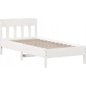 Postel Bílá postel z masivního borovicového dřeva 195,5 x 80,5 x 81 cm