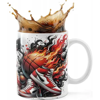 KERAMICKÝ HRNEK 330ML S POTISKEM - BASKETBAL SPORT MÍČ KOŠ TÝM