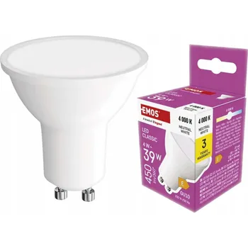 Žárovka LED žárovka GU10 Classic 4W = 39W 450lm neutrální bílá 4000K ZQ8E23 EMOS