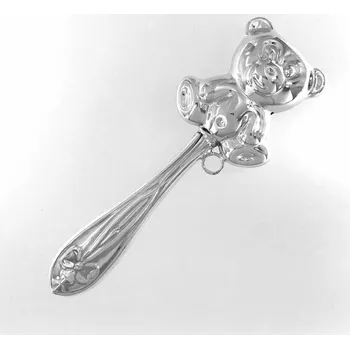 Chrastítko stříbrné medvídek