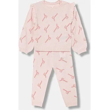 Kojenecká souprava Kojenecká tepláková souprava Guess růžová barva, A5BG12 Z0870 A5BG12.Z0870.9BYA 03X, vel. 68-76