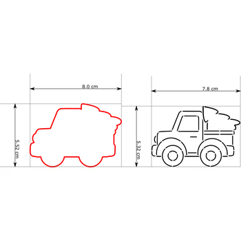 Vykrajovátko Naše Vykrajovátko Auto se stromečkem - sada vykrajovátko + šablona Velikost: 8 cm Vykrajovátko