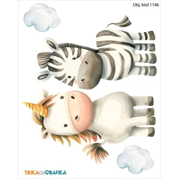 Textilie k potisku Zebra a jednorožec – nažehlovačka