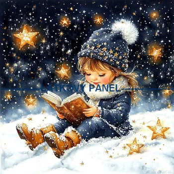 Látkový panel - Holčička s hvězdou - DZ-253 Velikost: 15x15cm, Materiál: Kočárkovina
