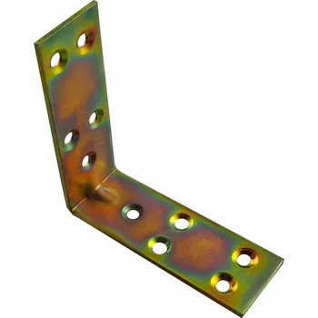 Úhloměr Úhelník spojovací zesílený tesařský na dřevo rovný 60x60x20 zlatý 10 KUSŮ