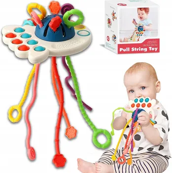 Kousátko chobotnice Senzorická hračka pro miminka děti Montessori