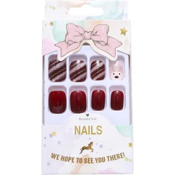 Vánoční dekorace Tipsy umělé vánoční nehty sob sněhová vločka