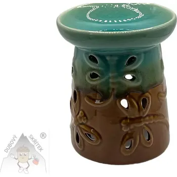 Aroma lampa Keramická aroma lampa Vážka „Rustikální elegance“ – hnědá dekorace pro aromaterapii mentolová