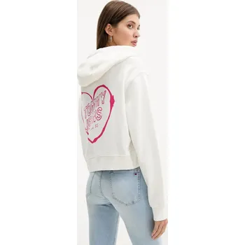 Dámská mikina Bavlněná mikina Tommy Jeans DW0DW21408 bílá 00X, vel. L