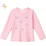 Dívčí tričko dlouhý rukáv Kugo WL0942 růžové