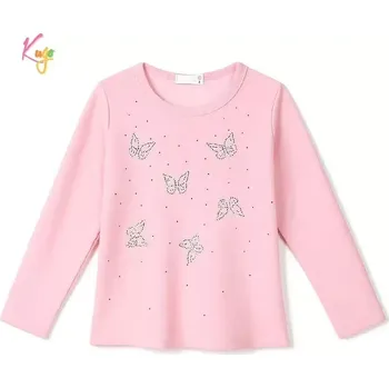 Dívčí tričko Dívčí tričko dlouhý rukáv Kugo WL0942 růžové