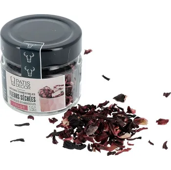 Jedlá dekorace na dort Patisdécor Sušené červené okvětní lístky ibišku 15 g