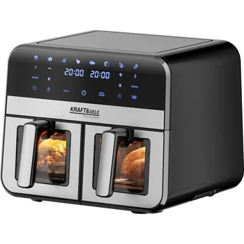 fritéza Horkovzdušná beztuková fritéza 9 l (2 × 4,5 l), Kraft&Dele KD4179