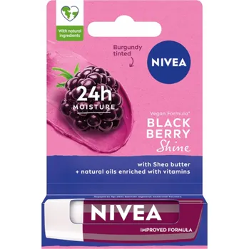 Rtěnka NIVEA BLACKBERRY SHINE Ochranný balzám na rty 24h