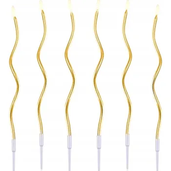 Dortová svíčka Narozeninové svíčky ZLATÉ točené spirály 1-99 narozeniny dekorace na dort