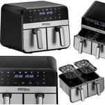 Horkovzdušná beztuková fritéza AirFryer 9 l (2 × 4,5 l), Kraft&Dele KD4180