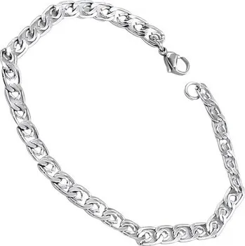 Náramek Ocelový náramek s hladkým článkovým designem, 230 mm, 9 g