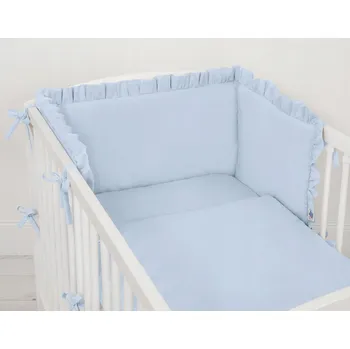 Příslušenství pro dětskou postel a kolébku Mantinel do postýlky s volánkem pro miminko, modrý My Sweet Baby