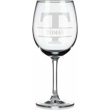 Sklenice Vínová sklenka s gravírovaným jménem – Tomáš