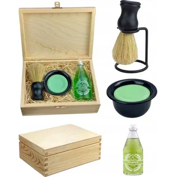 HOLICÍ SADA: ŠTĚTKA Z PŘÍRODNÍCH ŠTĚTIN, MÝDLO NA HOLENÍ, VODA PO HOLENÍ