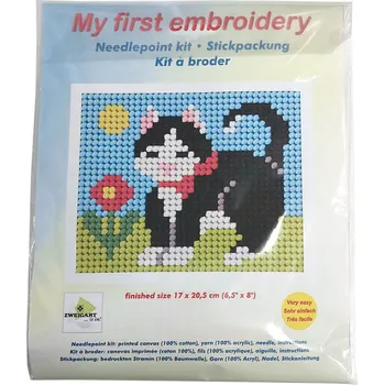 Vyšívací vzor Moje první vyšívání - 17x20,5cm - Kočička