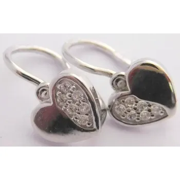 Náušnice Klenoty Budín Zlaté dětské náušnice z bílého zlata se zirkony - srdíčka 585/1,05gr 336041230 (Klenoty Budín Zlaté dětské náušnice z bílého zlata se zirkony - srdíčka 585/1,05gr 336041230)