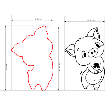 Vykrajovátko Naše Vykrajovátko Prasátko - sada vykrajovátko + šablona Velikost: 15 cm Vykrajovátko