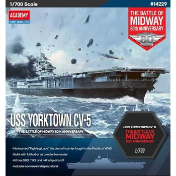 Plastikový model Academy Academy USS Yorktown CV-5 Battle of Midway (1:700)