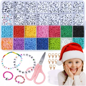 Náramek KORÁLKY NA NÁRAMKY A BIŽUTERII PÍSMENKA VELKÁ SADA KORÁLKŮ S PÍSMENY