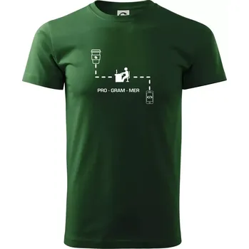 Pánské tričko Programátor mobil - Triko extra velké (5-8XL) - 6XL ( Lahvově zelená )
