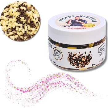 Jedlá dekorace na dort CZ distribuce Čokoládové hobliny DUO (80 g) Cukrářská ▹