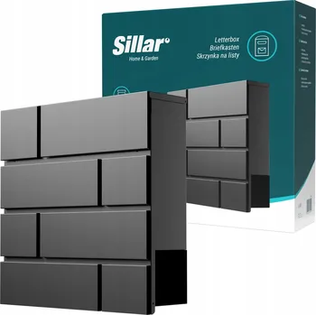 Železářství Sillar antracitová poštovní schránka formátu A4 z pozinkované oceli s přihrádkou na noviny