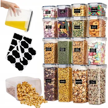 Sklenice NÁDOBA SKLENICE PRO SKLADOVÁNÍ, 4 RŮZNÉ KAPACITY, SADA 16 KS