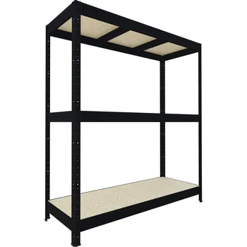 Dílenský regál Velký regál do garáže Biedrax 60 x 240 x 177 cm, 3 police - černý/JSD 15 mm, 300 kg/pol.