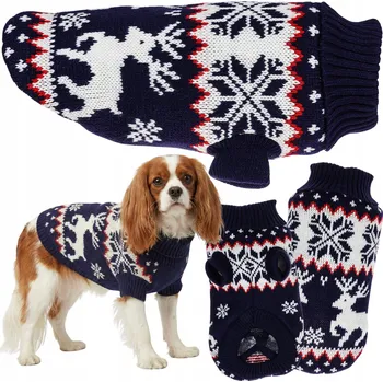 Obleček pro psa SVETR pro psa NORSKÝ vzor zimní obleček teplý ROLÁK vesta SVETR XL