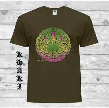 levne-bavlnene-tricko-potisk-keltske-konopi Barva: Khaki, velikost: XL