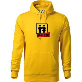 Pánská mikina Bachelor Party - Game over (hetero) - Mikina pánská Cape s kapucí - L ( Žlutá )