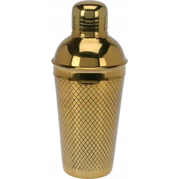 Láhev KOKTEJLOVÝ SHAKER Z NEREZOVÉ OCELI 650 ML S GRAVÍROVÁNÍM ZLATÝ