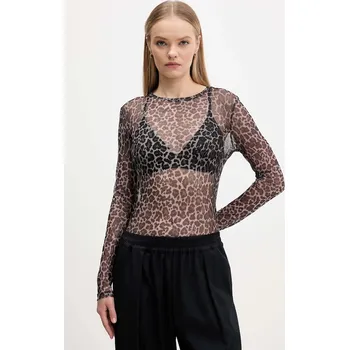 Pánské tričko Tričko s dlouhým rukávem Tommy Jeans hnědá barva, DW0DW21558 88A, vel. S