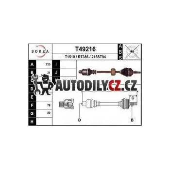 Poloosa kola Hnací hřídel SOREA
