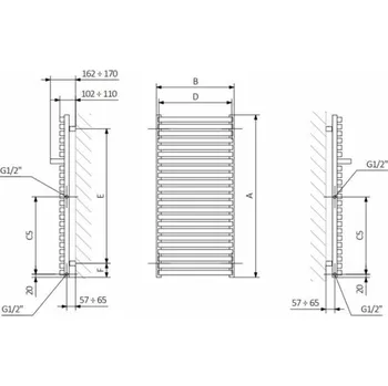 Sušák na prádlo Elektrický sušák ručníků CITY ONE, grafit sp.