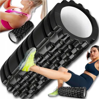 Masáž Masážní válec s výstupky MEMFLOW 45 cm x 13 cm černý