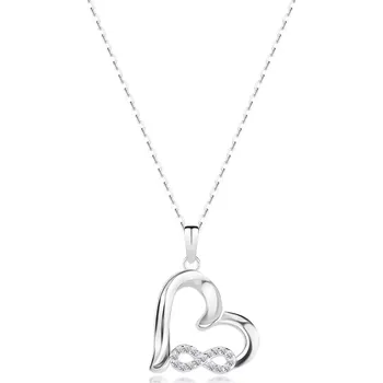 Náhrdelník Náhrdelník ze stříbra 925 - srdce se symbolem nekonečna, čiré zirkony