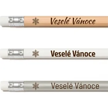 Grafitová tužka Vánoční grafitová tužka s vločkou a vlastním nápisem