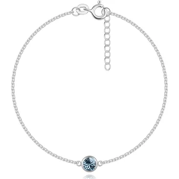 Náramek Náramek ze stříbra 925 - světle modrý křišťál Swarovski, tenký řetízek